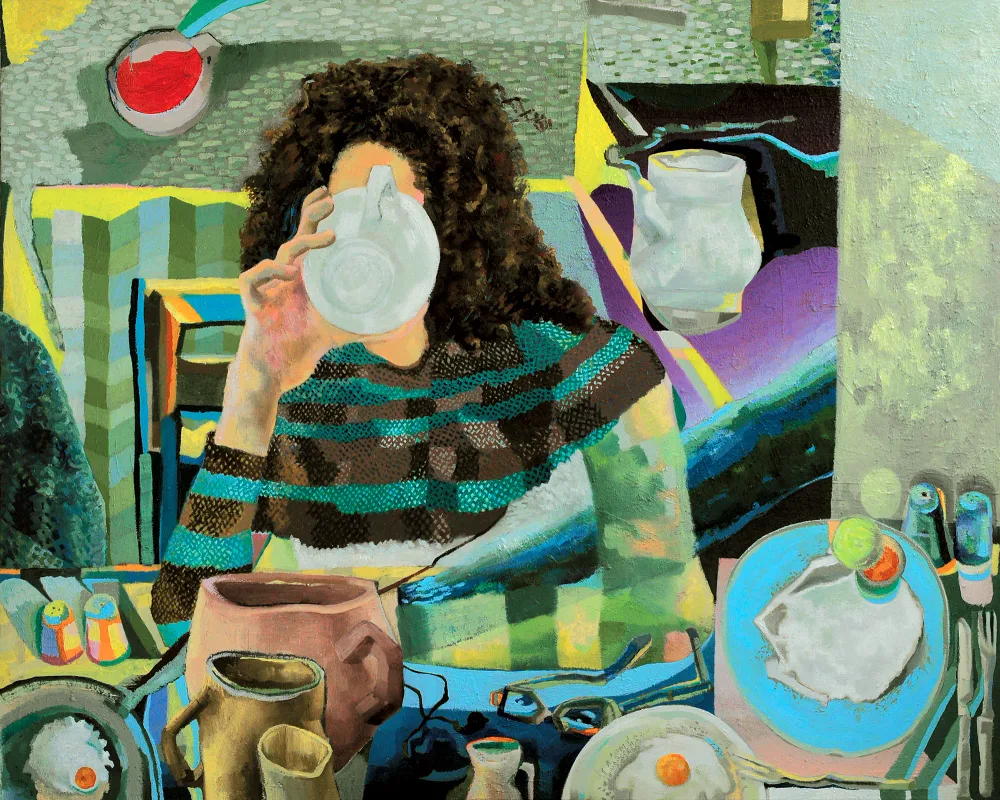 Oil painting: Ece Kalabak 2012 116 X 92 Hapşırığını Tutabilir misin